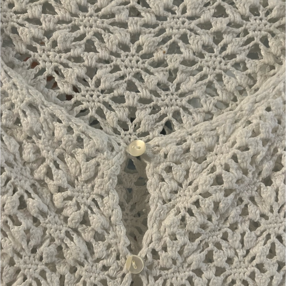 So Nice! White Sweater. Cute Button Front - image 3